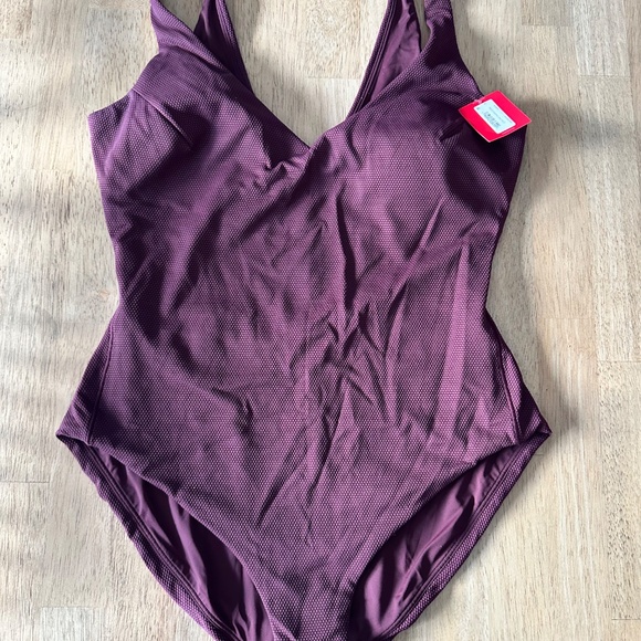 NWT Spanx Pique Plunge Swimsuit XL - Picture 2 of 2